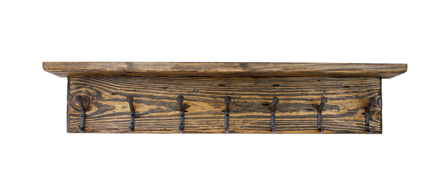 Coat Rack Wall Mounted Railroad Spike Hooks Rustic Western Decor Reclaimed Hand Weathered Entryway Storage Barnwood Doorway Organizer
