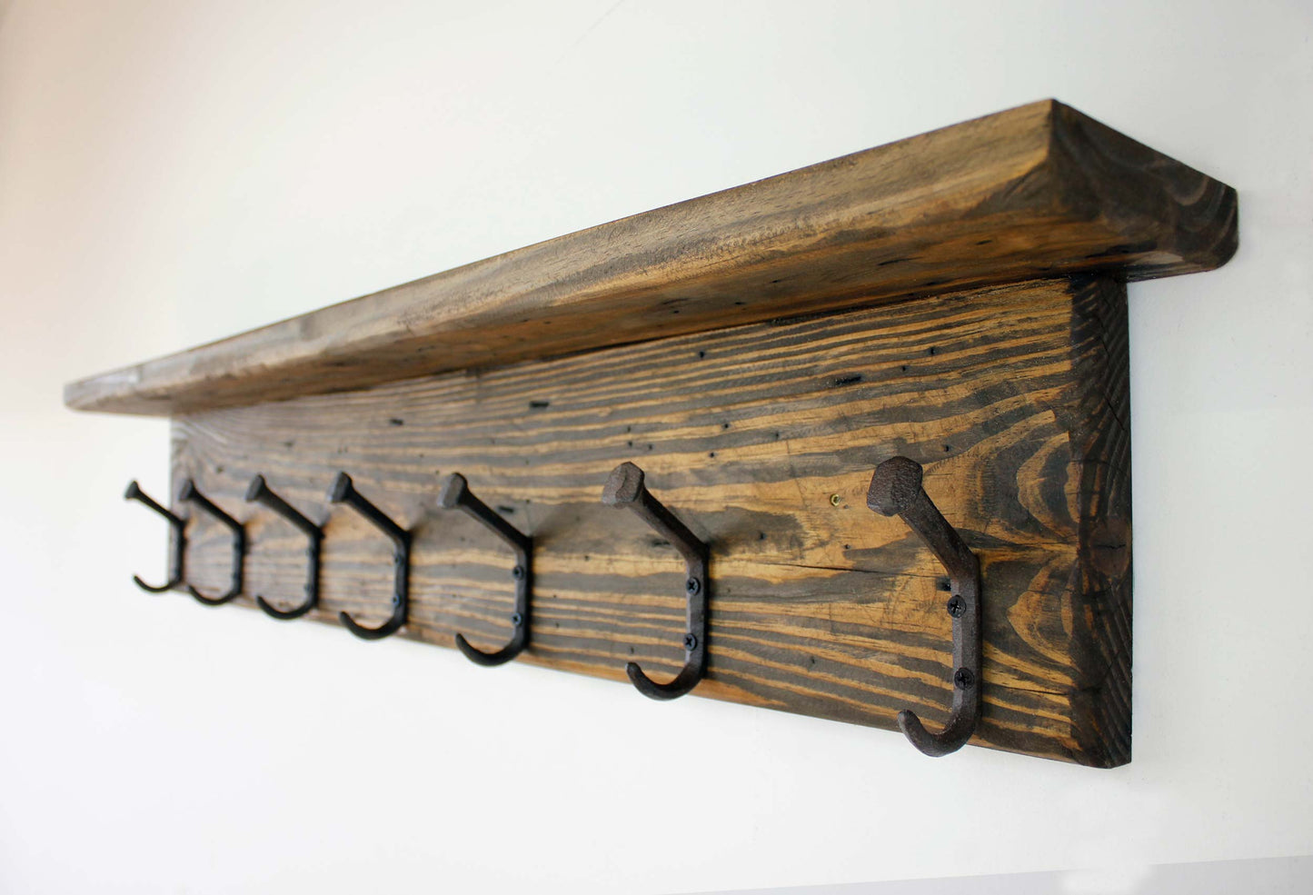 Coat Rack Wall Mounted Railroad Spike Hooks Rustic Western Decor Reclaimed Hand Weathered Entryway Storage Barnwood Doorway Organizer