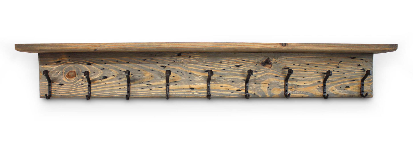 Coat Rack Wall Mounted Railroad Spike Hooks Rustic Western Decor Reclaimed Hand Weathered Entryway Storage Barnwood Doorway Organizer