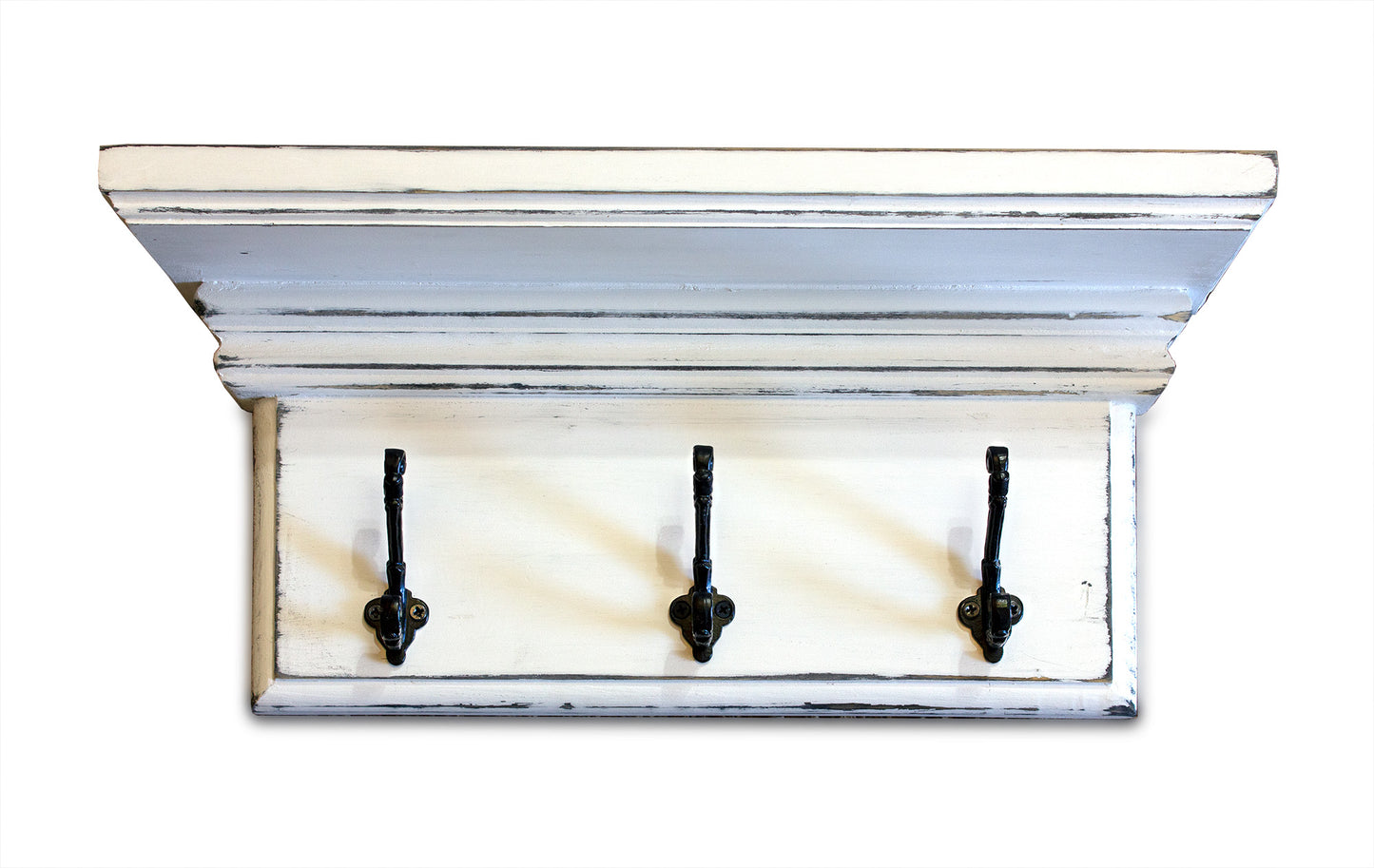 Coat Rack Hooks with Shelf Wall Mount Entryway Organizer Distressed Farmhouse Vintage Decor Hand made in USA Hand Weathered Wood Finish