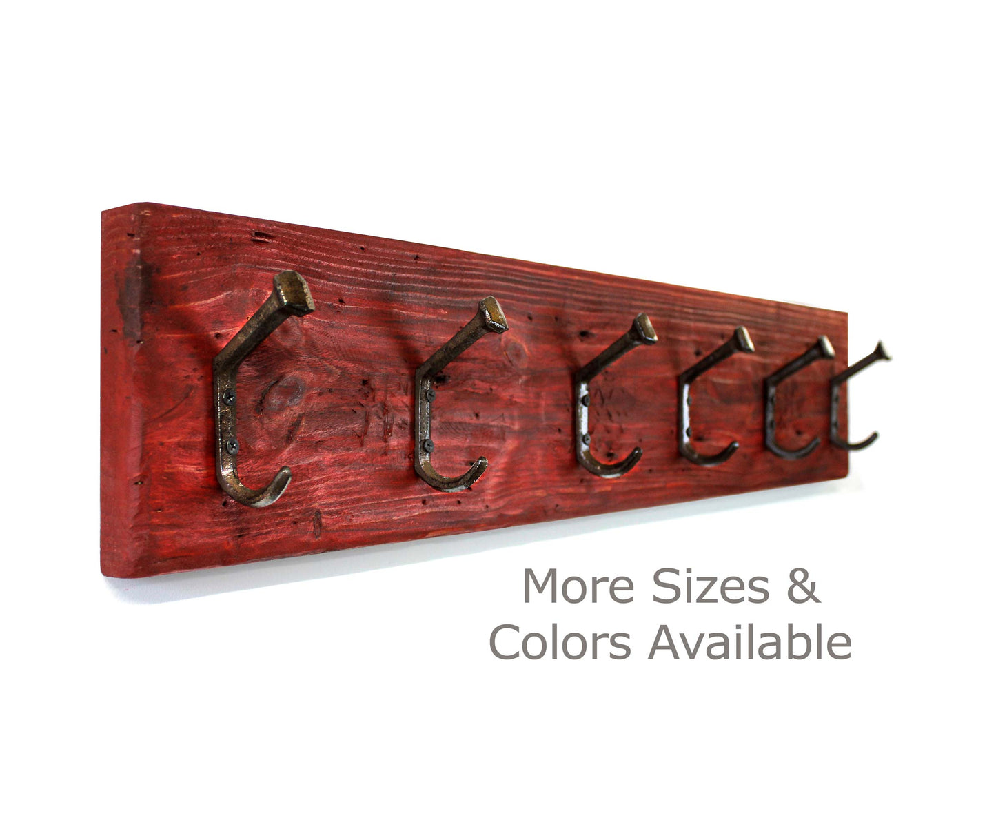 Farmhouse Coat Rack Wall Mounted Western Rustic Vintage Decor Railroad Spike Clothes Hooks Reclaimed Wood Look Entryway Handcrafted in USA