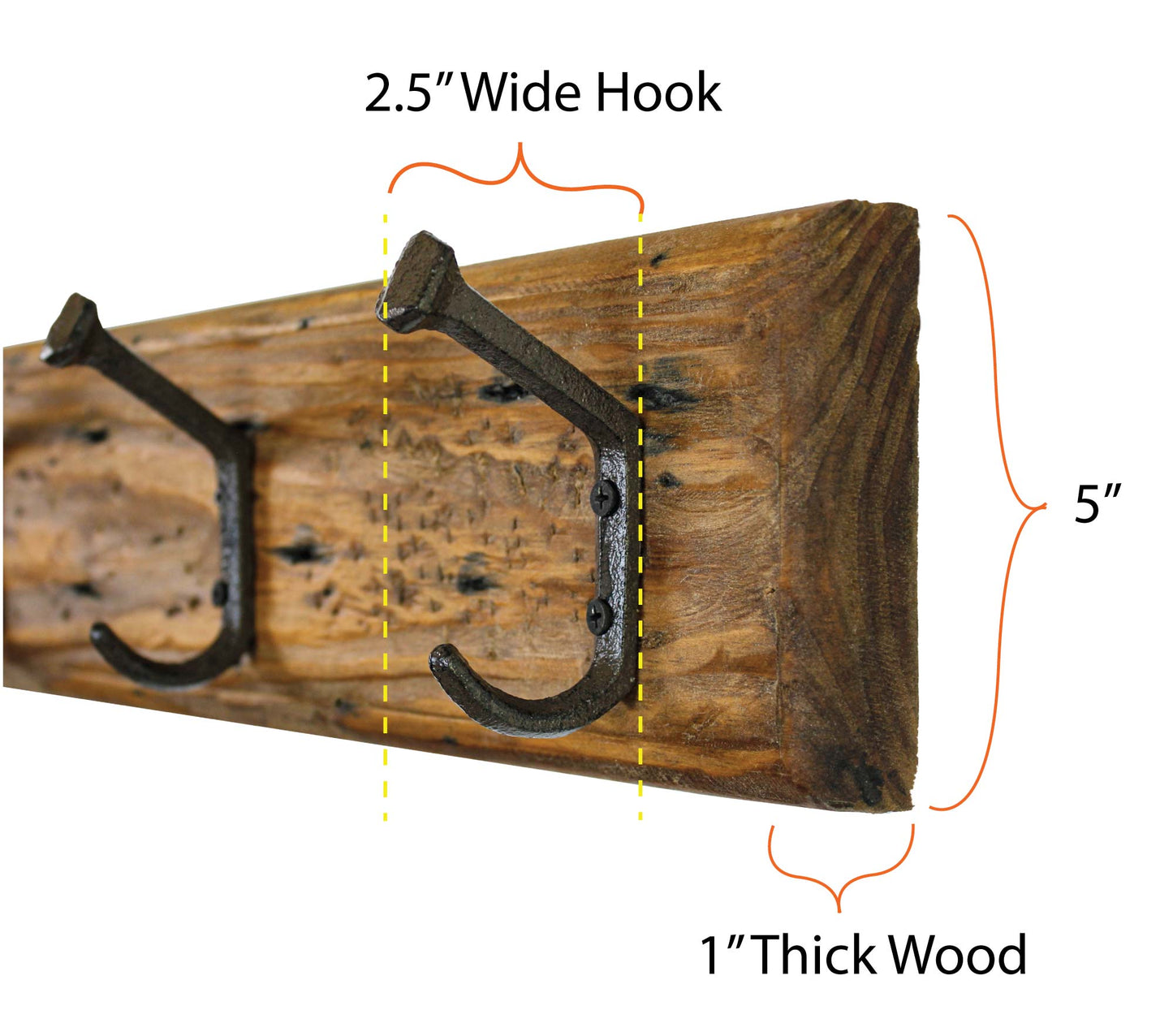 Farmhouse Coat Rack Wall Mounted Western Rustic Vintage Decor Railroad Spike Clothes Hooks Reclaimed Wood Look Entryway Handcrafted in USA
