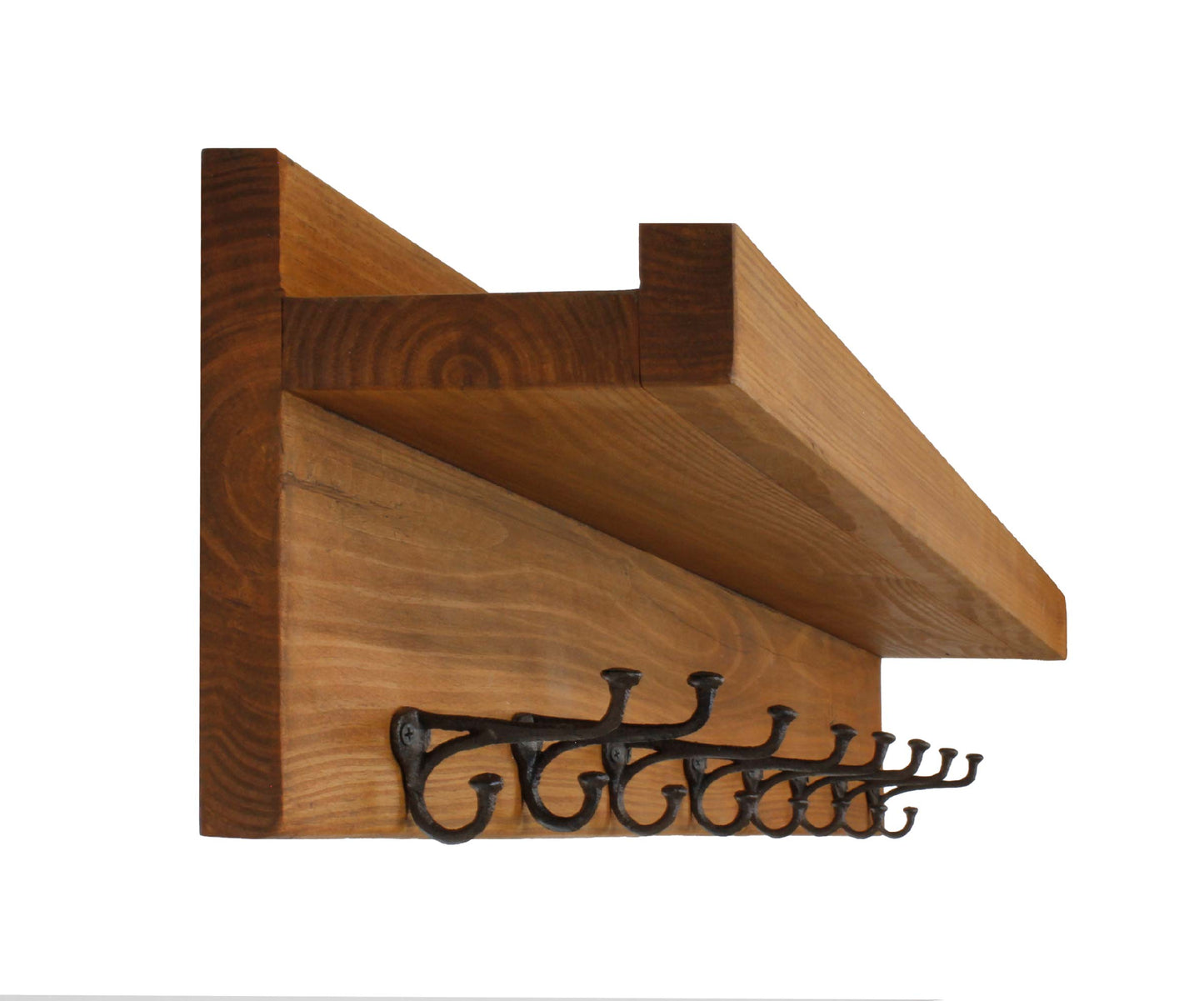Coat Rack Hook Shelf with Picture Ledge Wall Mounted Farmhouse Entryway Nailhead Hooks Wood Hanging Storage for Entryway