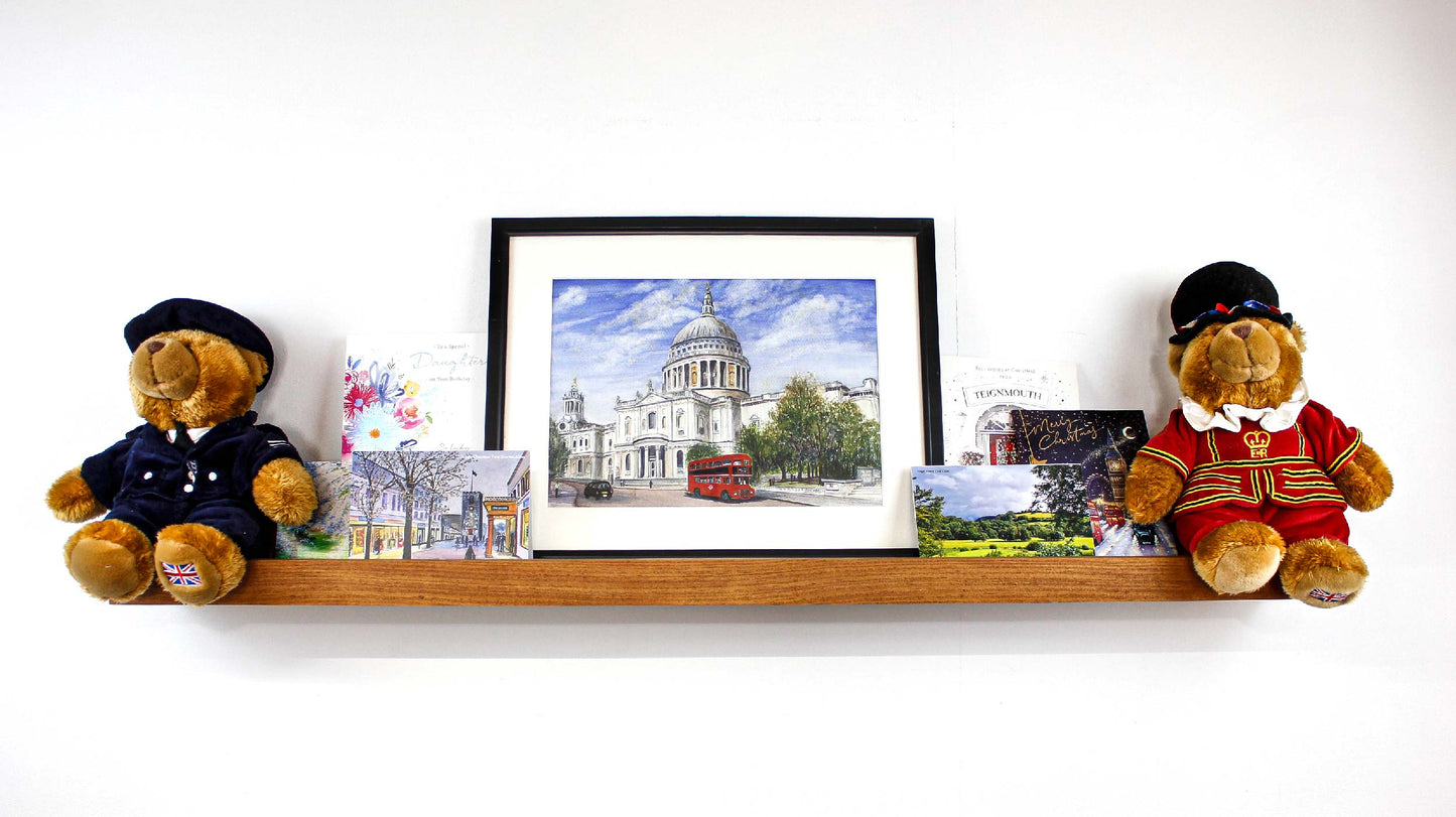 Wood Picture Ledge Shelf Floating Wall Shelf Display for Photos, Art, Record Albums, Books, Collections, Modern Home Decor Handmade in USA