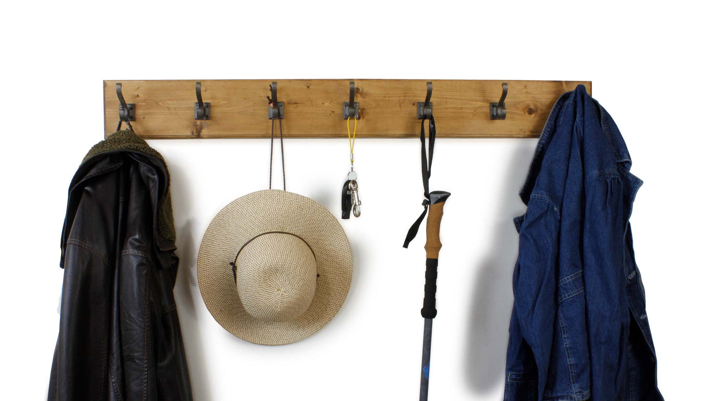 Coat Rack Wall Mounted Doorway Storage Double Scroll Metal Hooks Entryway Mudroom Home Decor Made in USA Vintage Craftsman Doorway Hanger