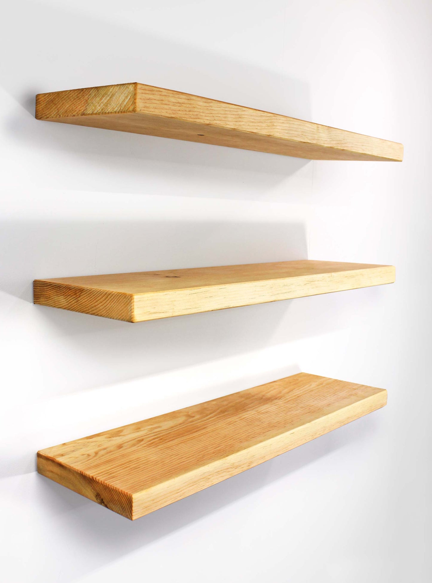 Floating Shelves Rustic Farmhouse Kitchen Shelf Wall Decor Sugar Pine Wood Flush Mounting Hidden Brackets Easy Install - Handmade in USA
