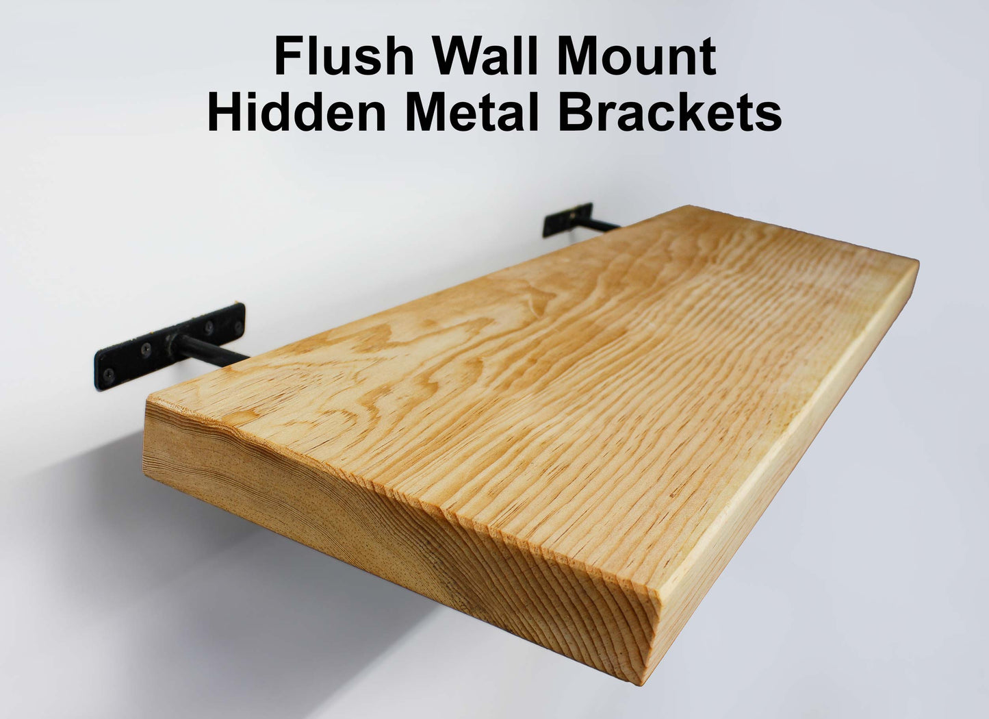 Floating Shelves Rustic Farmhouse Kitchen Shelf Wall Decor Sugar Pine Wood Flush Mounting Hidden Brackets Easy Install - Handmade in USA