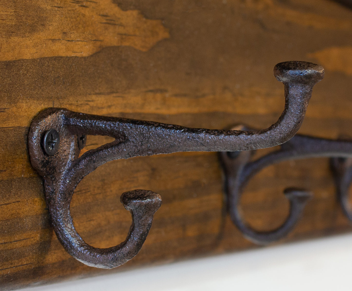 Rustic Coat Rack Wall Mounted Nail Head Hooks with Shelf Farmhouse Entryway Rustic Western Decor Cabin, Ranch, Barn House