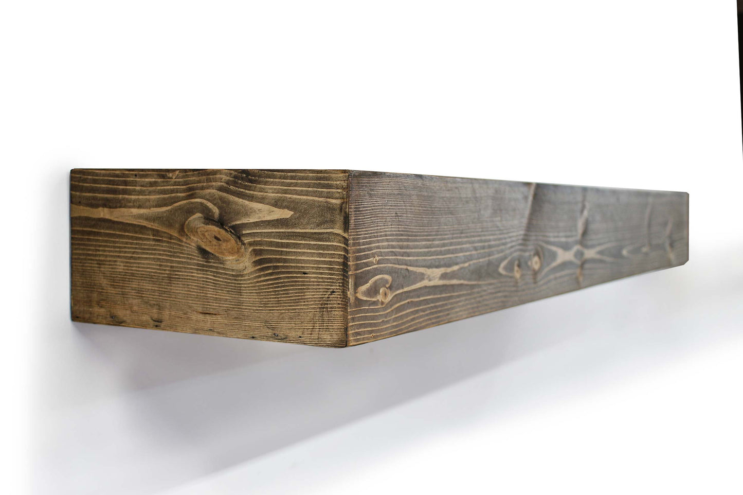 Rustic Shelves Floating Wall Shelf Wooden Pine Timber Beam Farmhouse Country Kitchen 5" x 10" Sturdy Hollow Dentel Insert Handmade USA