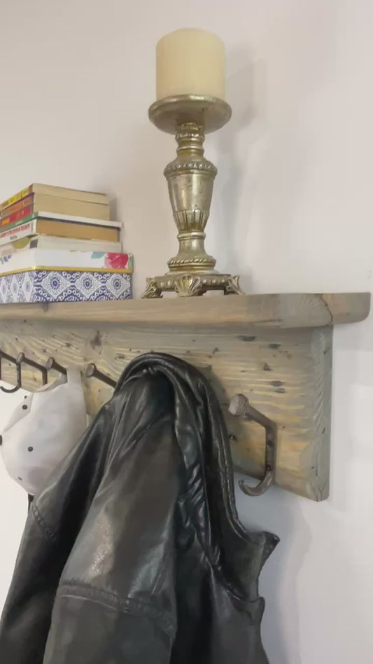 Coat Rack Wall Mounted Railroad Spike Hooks Rustic Western Decor Reclaimed Hand Weathered Entryway Storage Barnwood Doorway Organizer