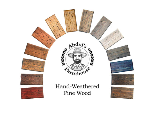 Hand-Weathered Pine Wood Minwax Stain Finish Samples Faux Reclaimed for Coat Racks and Shelves in colors aged antiqued wood finish perfect for cabins, ranches, farmhouses, barn houses, cottages, or lake houses with a Western Country vibe