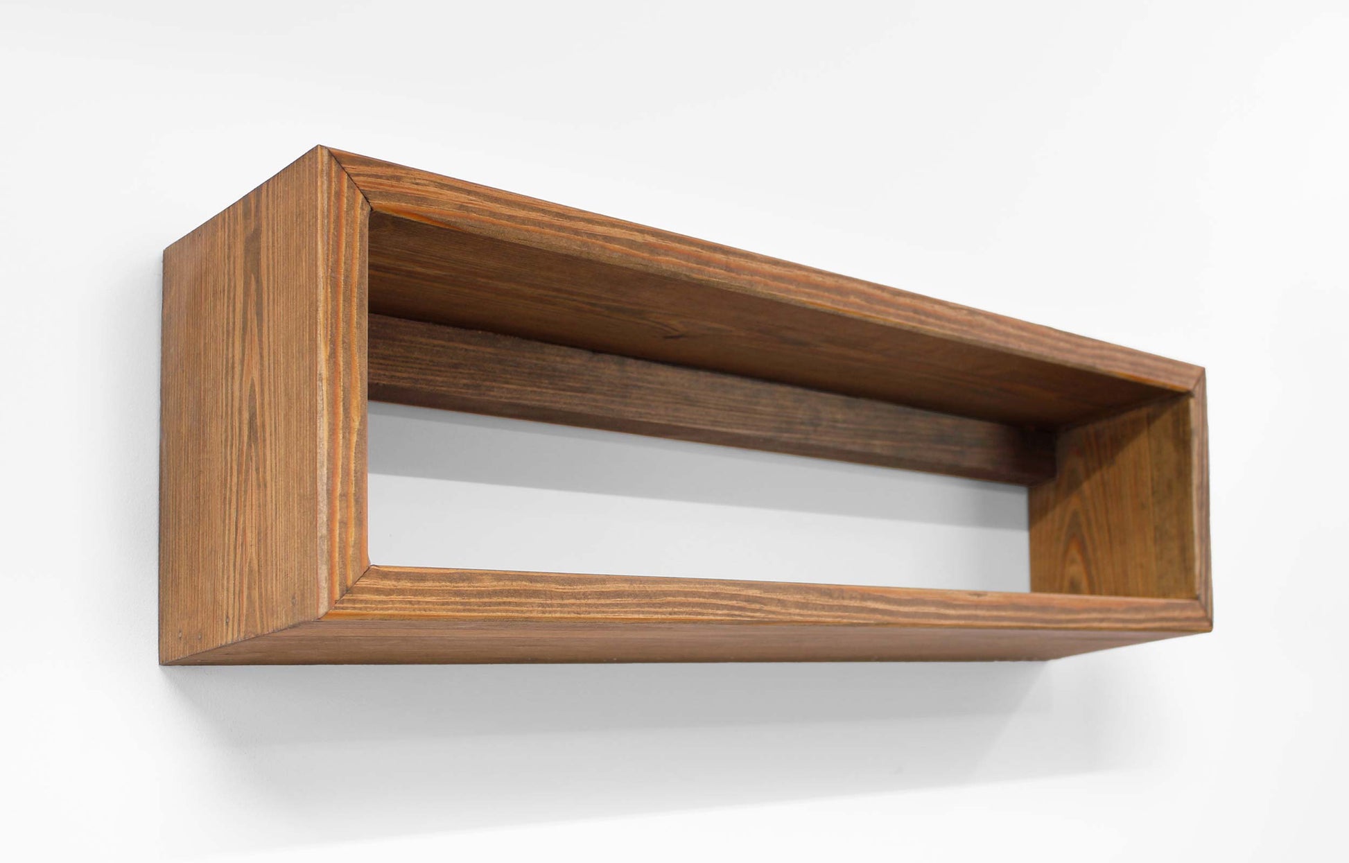 wall mounted floating Wooden shelf rectangular wall cabinet handmade from solid pine made in the USA