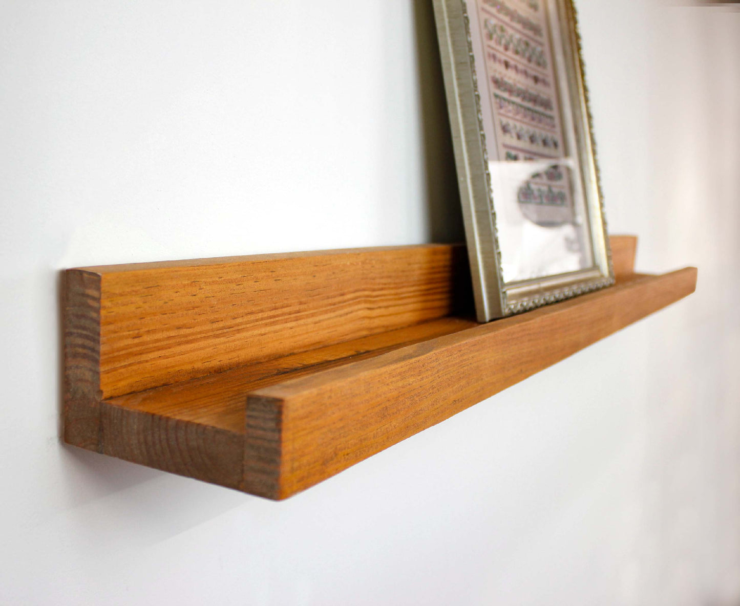 Wood Picture Ledge Shelf Floating Wall Shelf Display for Photos, Art, Record Albums, Books, Collections, Modern Home Decor Handmade in USA