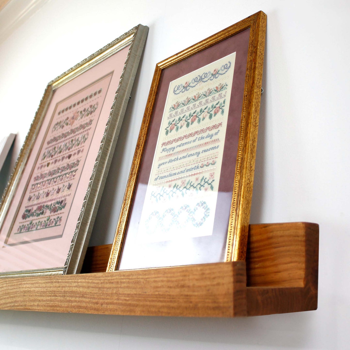 Wood Picture Ledge Shelf Floating Wall Shelf Display for Photos, Art, Record Albums, Books, Collections, Modern Home Decor Handmade in USA