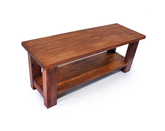 wood bench handmade in USA stained seat with storage underneath for shoes or baskets for entryway organizer long pine wood benches are comfortable for family, friends and guest to enter the home sit down and remove or change their shoes or boots, makes a fantastic wedding present or housewarming gift. Can be customized size, finish and color to match your trim, cabinets or furniture in a classic home decor style